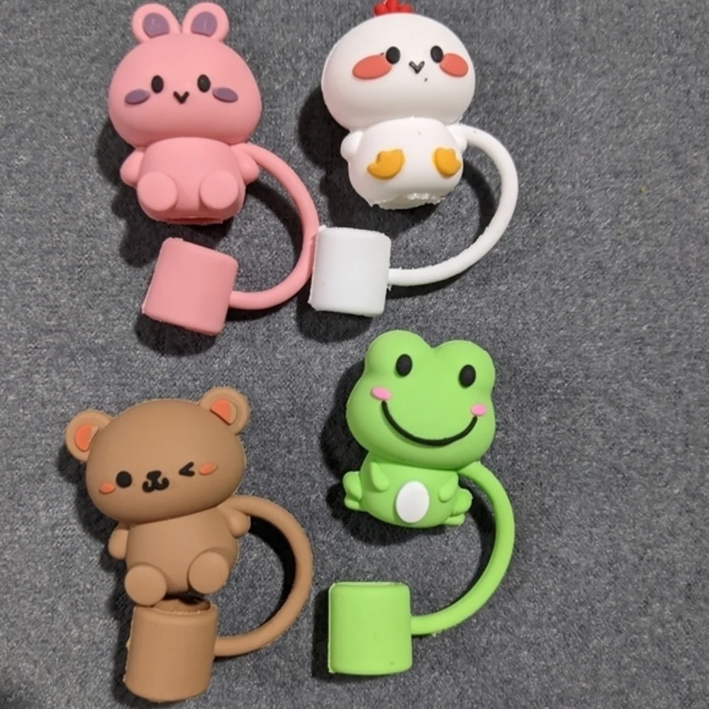 Stanley cup tumbler Straw cover topper frog bear‎ bunny chicken
